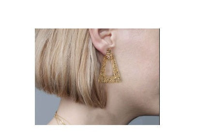 Retro Metal Geometric Triangle Earrings