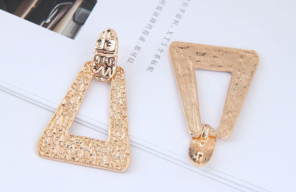 Retro Metal Geometric Triangle Earrings