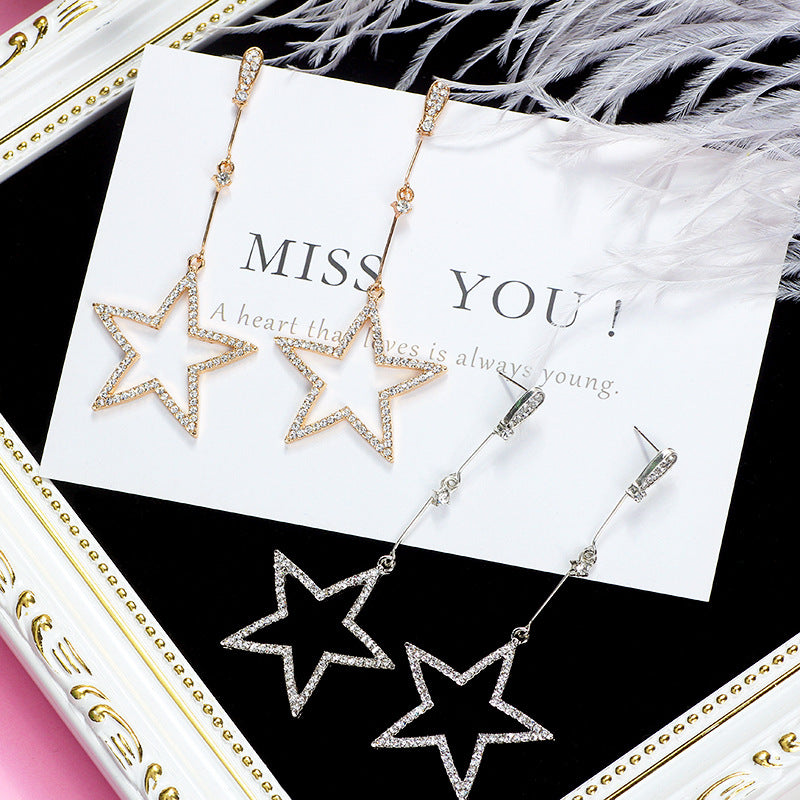 Flash Diamond Pointed Star Earrings