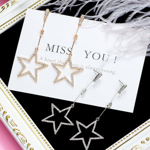 Flash Diamond Pointed Star Earrings