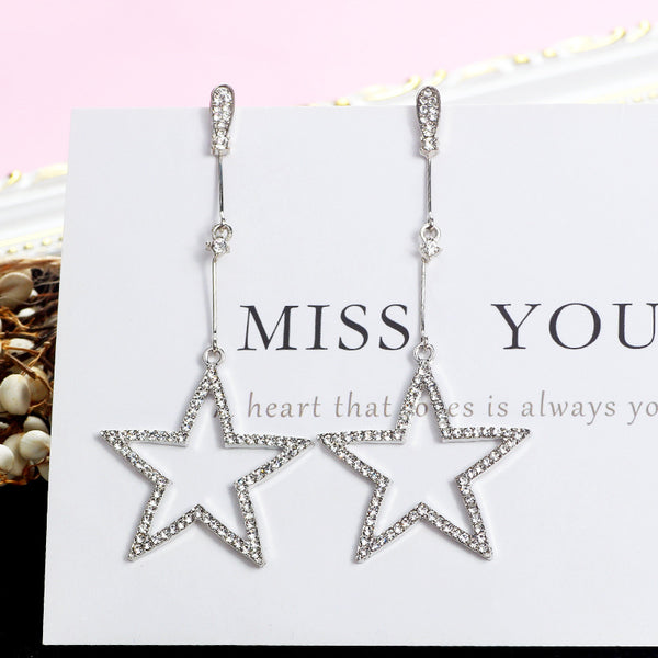 Flash Diamond Pointed Star Earrings