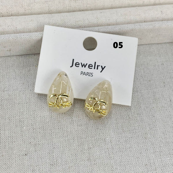 Retro Drop Shaped Resin Branded Letters Earrings