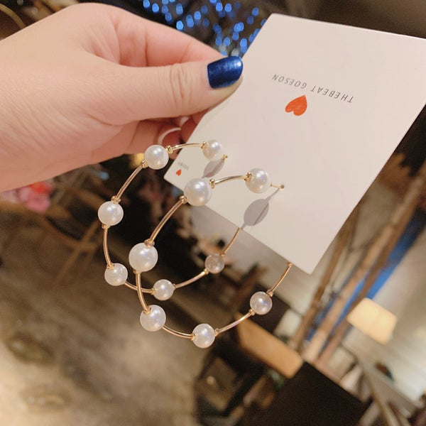 Hoop Pearl Earrings
