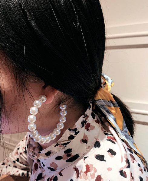 Hoop Pearl Earrings
