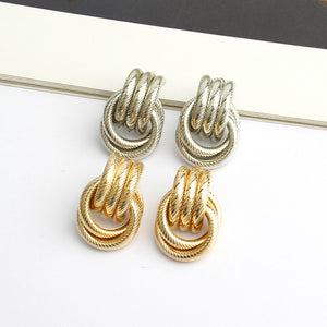 Exaggerated Geometric Metal Earrings