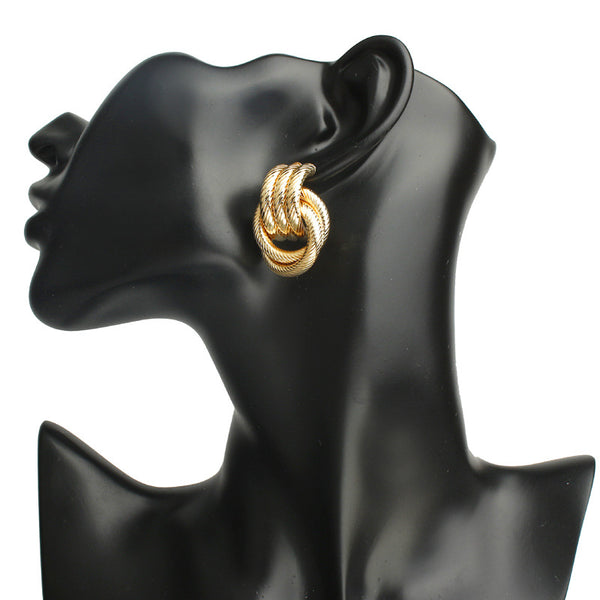 Exaggerated Geometric Metal Earrings