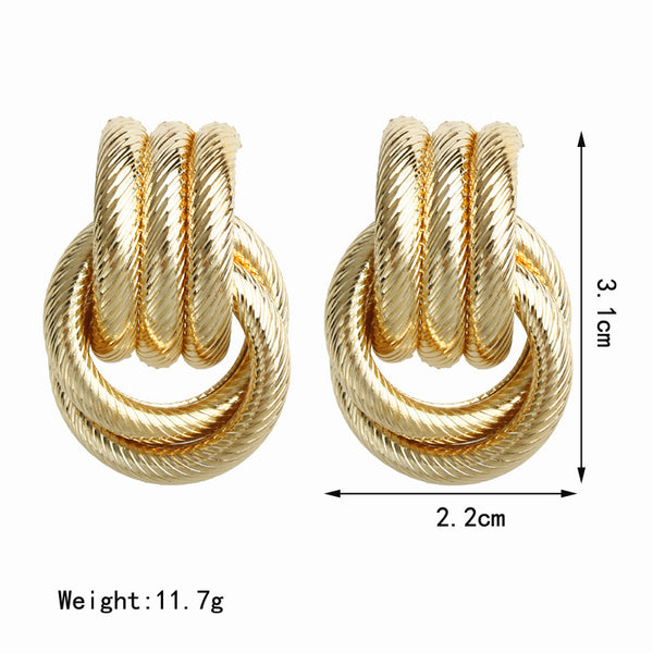 Exaggerated Geometric Metal Earrings
