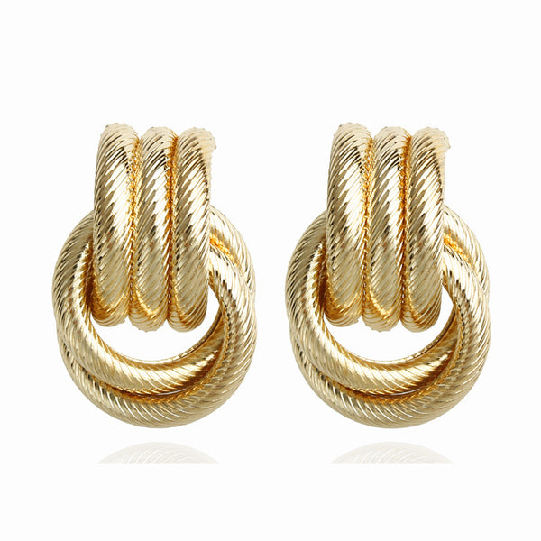 Exaggerated Geometric Metal Earrings