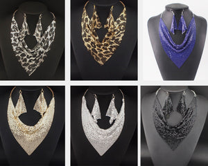 Chain Mail Scarf Necklace Set