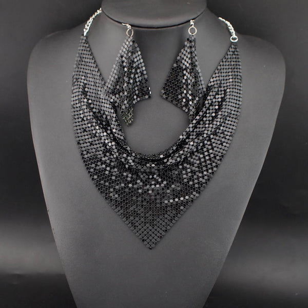 Chain Mail Scarf Necklace Set