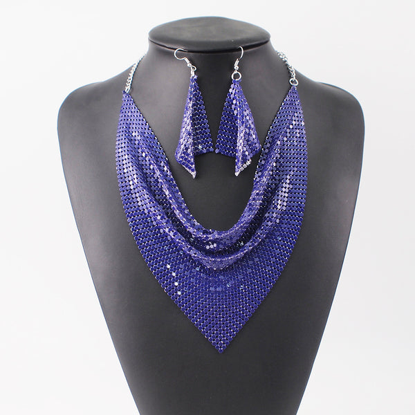 Chain Mail Scarf Necklace Set