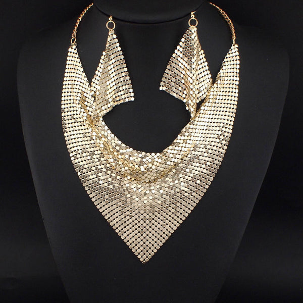 Chain Mail Scarf Necklace Set