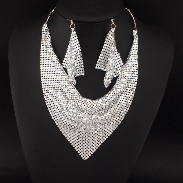 Chain Mail Scarf Necklace Set