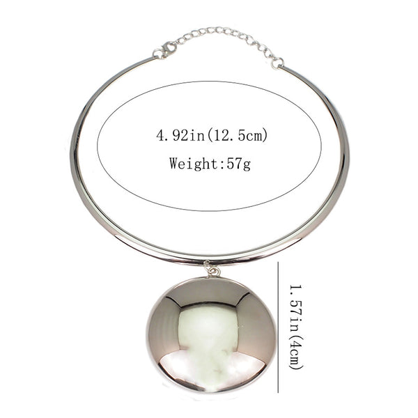 Circle Pendant Choker Set