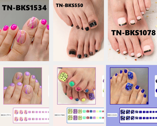 Press On Toe Nails BKS