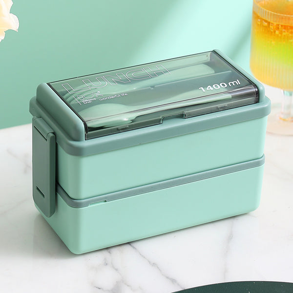 Microwavable Bento Lunch Container with Compartments Double Layer