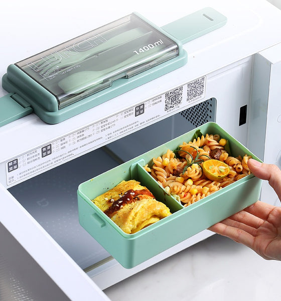 Microwavable Bento Lunch Container with Compartments Single Layer