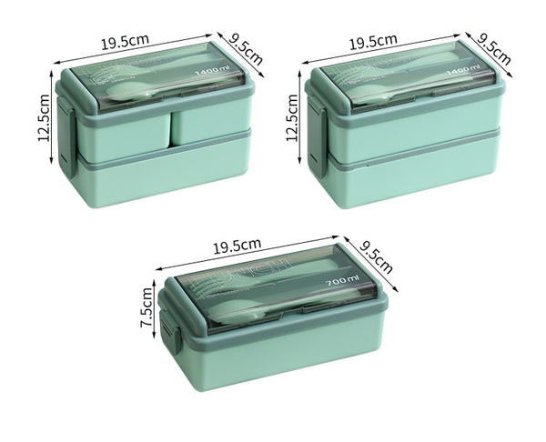 Microwavable Bento Lunch Container with Compartments Single Layer
