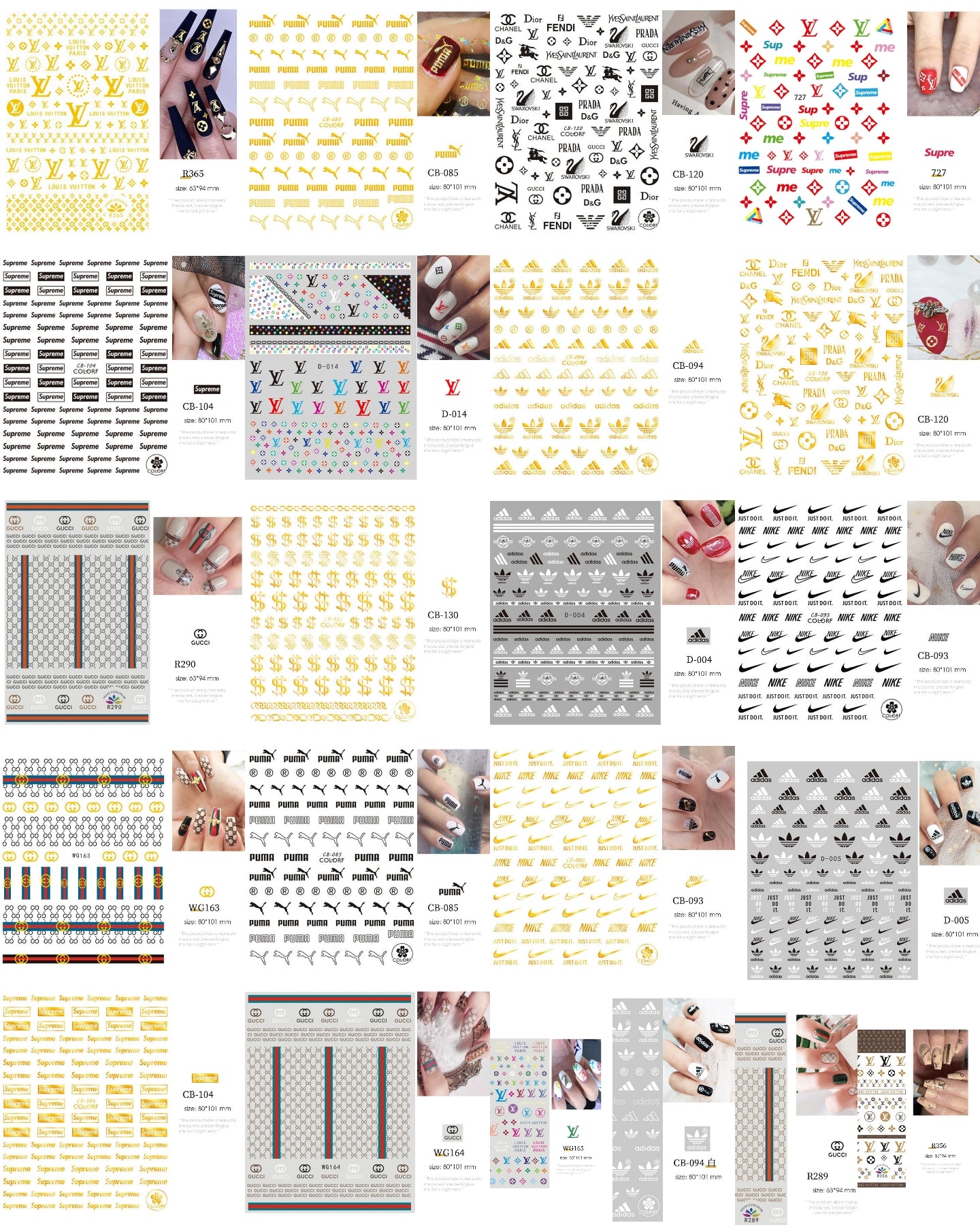 Branded Nail Art Stickers
