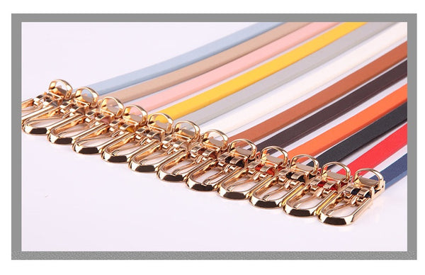 Decorative Pin Buckle Thin PU Belt