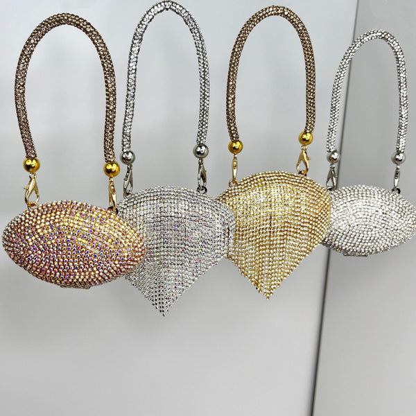 Trendy Metal Diamond Shell Evening Bag