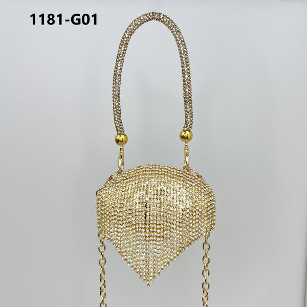 Trendy Metal Diamond Shell Evening Bag