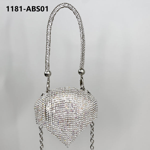 Trendy Metal Diamond Shell Evening Bag