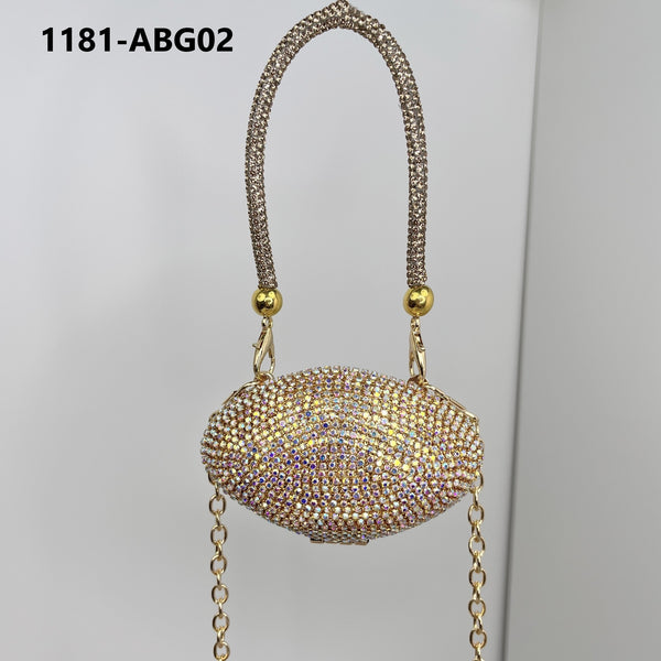 Trendy Metal Diamond Shell Evening Bag