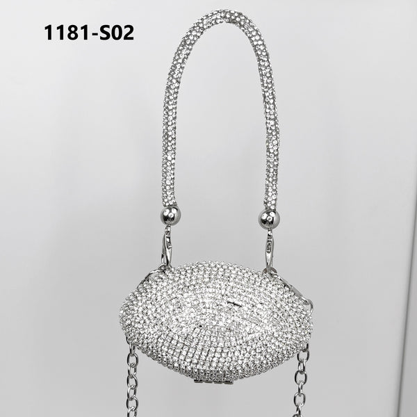 Trendy Metal Diamond Shell Evening Bag