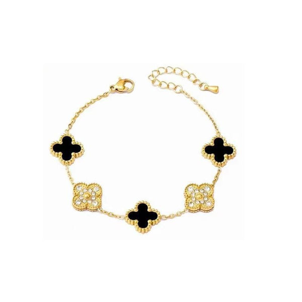 5 Flower Four Leaf Clover Bracelet