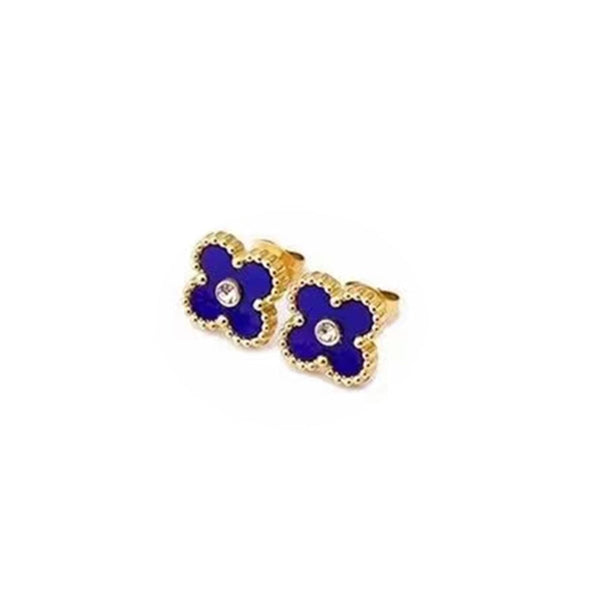 Clover Enamel With Diamond Earring