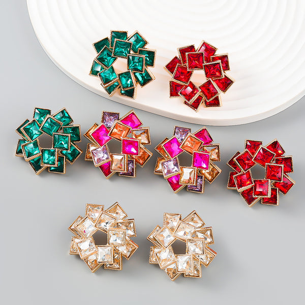 Windmill Shaped Diamond Earrings