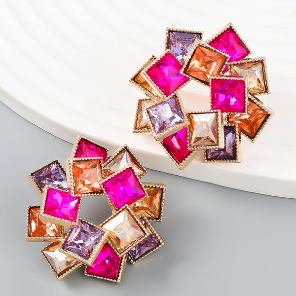 Windmill Shaped Diamond Earrings