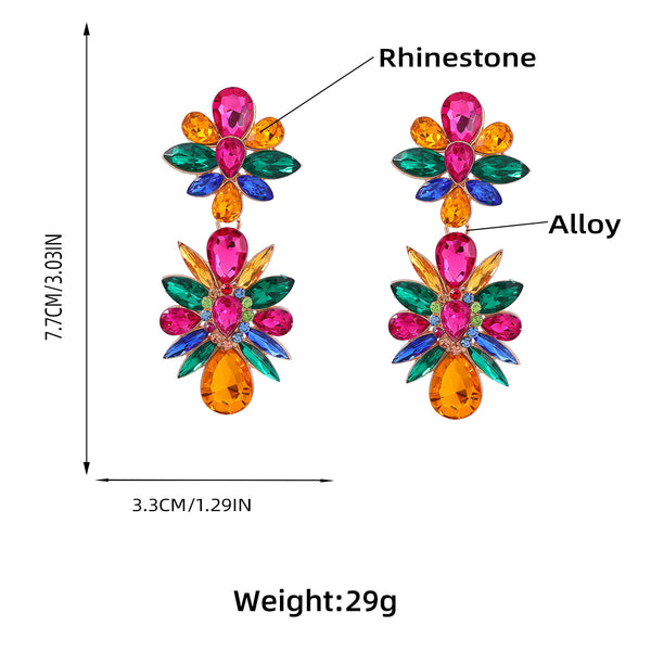 Exaggerated Flower Diamond Earrings