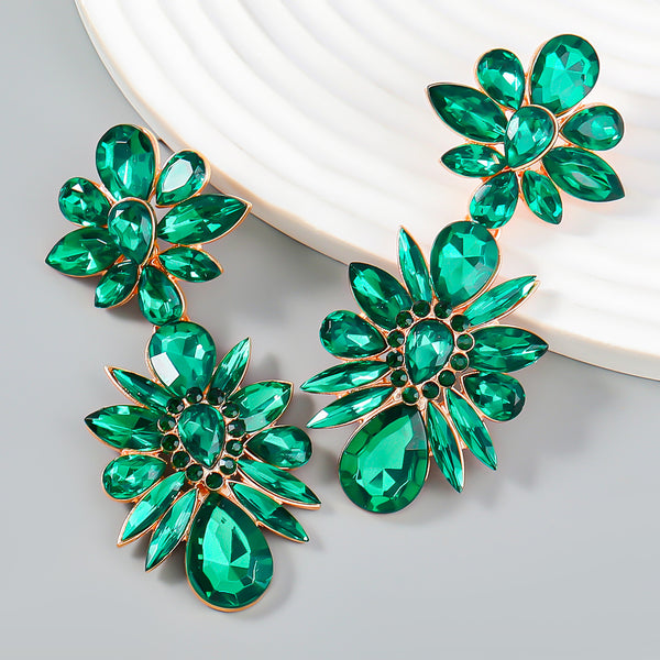 Exaggerated Flower Diamond Earrings