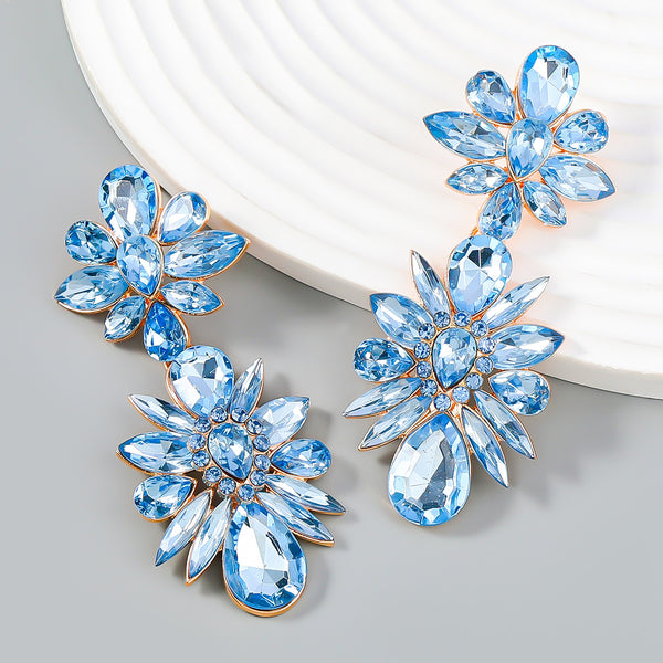 Exaggerated Flower Diamond Earrings