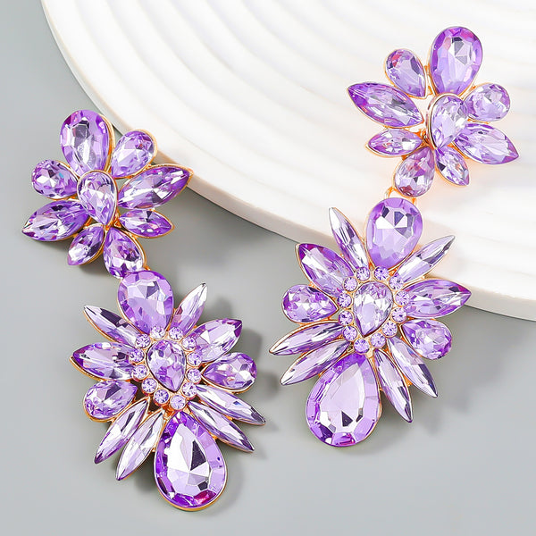 Exaggerated Flower Diamond Earrings