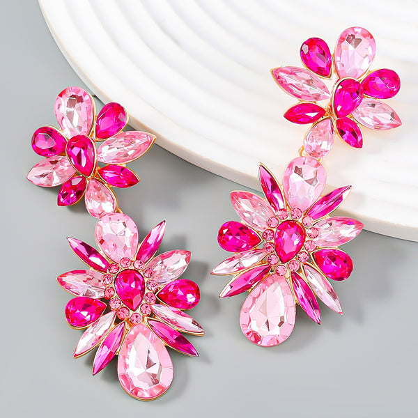 Exaggerated Flower Diamond Earrings