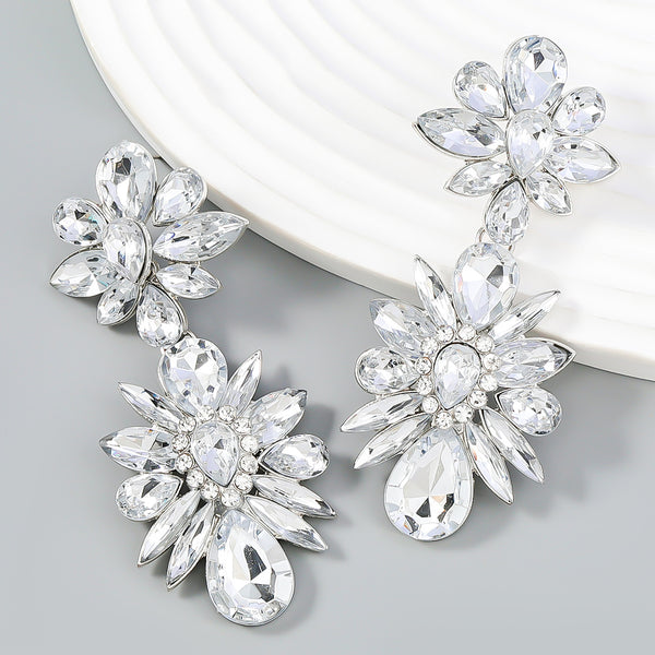 Exaggerated Flower Diamond Earrings