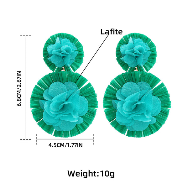 Spring Raffia Floral Earrings