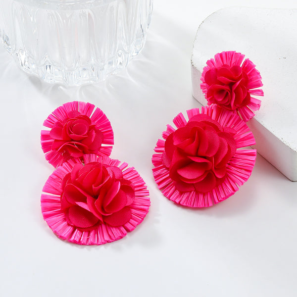Spring Raffia Floral Earrings