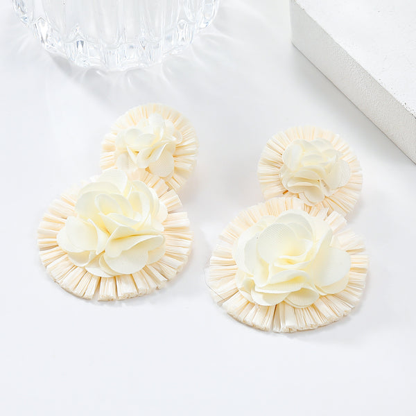 Spring Raffia Floral Earrings