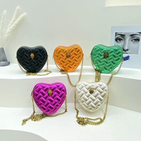 KG Woven Metallic Heart Shaped Sidebags