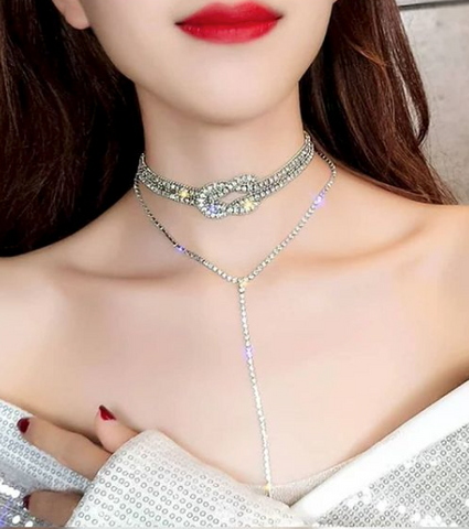 Knotted Diamond Choker
