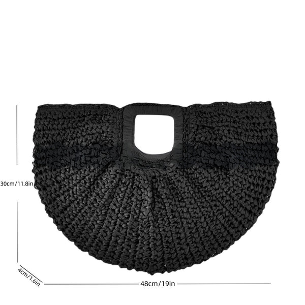 Large Hand Woven Straw Clutch