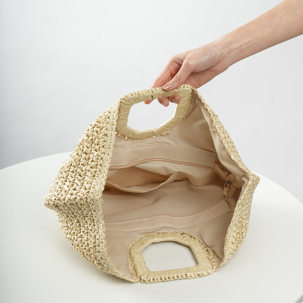 Large Hand Woven Straw Clutch