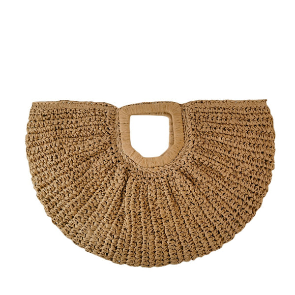 Large Hand Woven Straw Clutch
