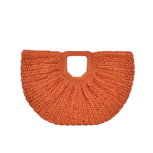 Large Hand Woven Straw Clutch