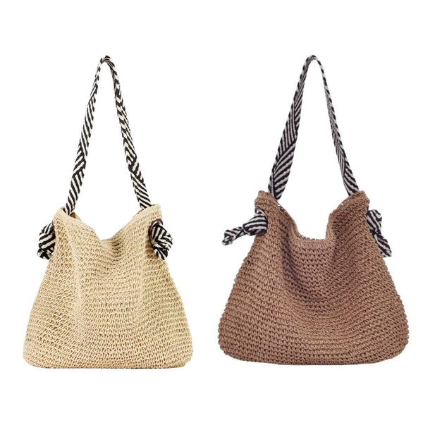 Nautical Style Hand Woven Straw Shoulder Bag