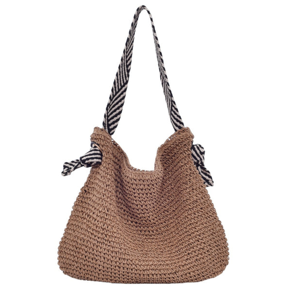 Nautical Style Hand Woven Straw Shoulder Bag